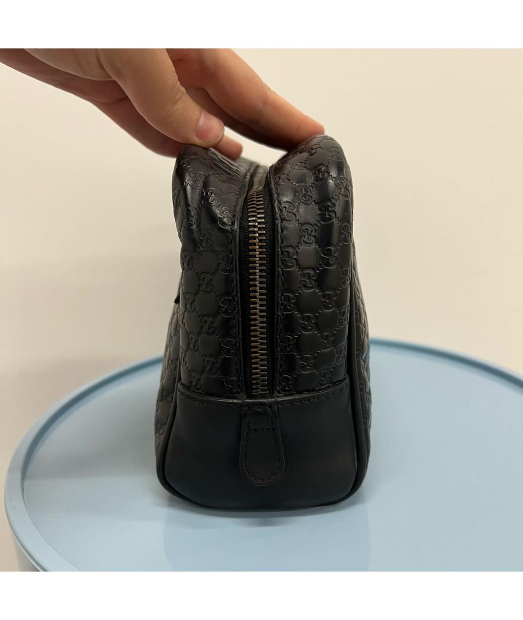 GUCCI Черная кожаная барсетка, фото 2