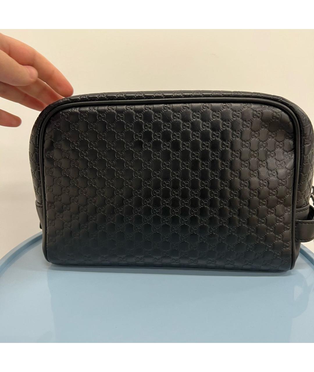 GUCCI Черная кожаная барсетка, фото 3