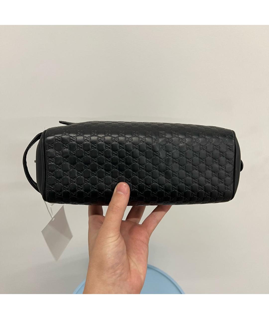 GUCCI Черная кожаная барсетка, фото 5