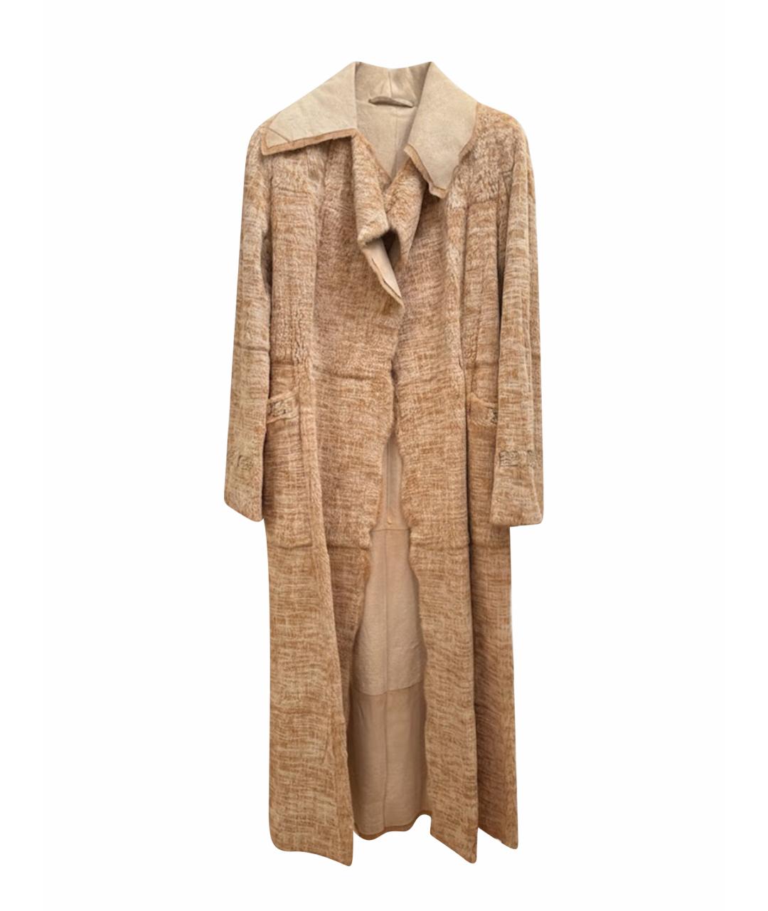 VALENTINO Желтая меховая дубленка, фото 1