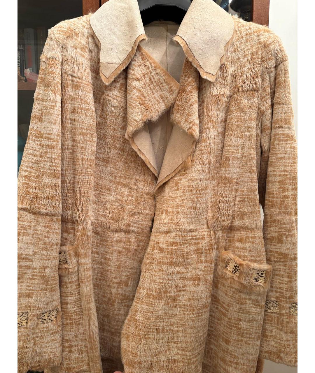 VALENTINO Желтая меховая дубленка, фото 4