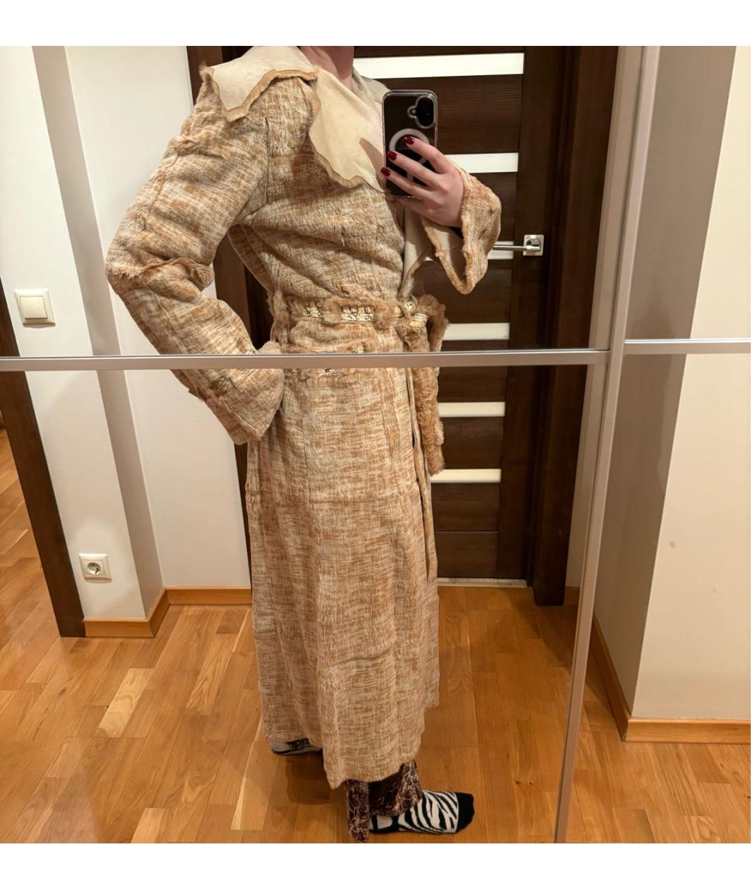 VALENTINO Желтая меховая дубленка, фото 7