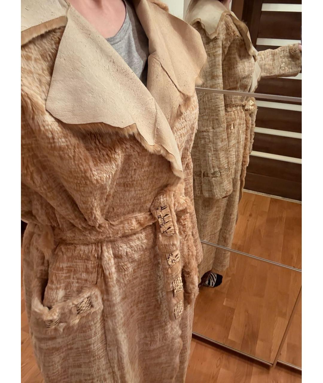 VALENTINO Желтая меховая дубленка, фото 8