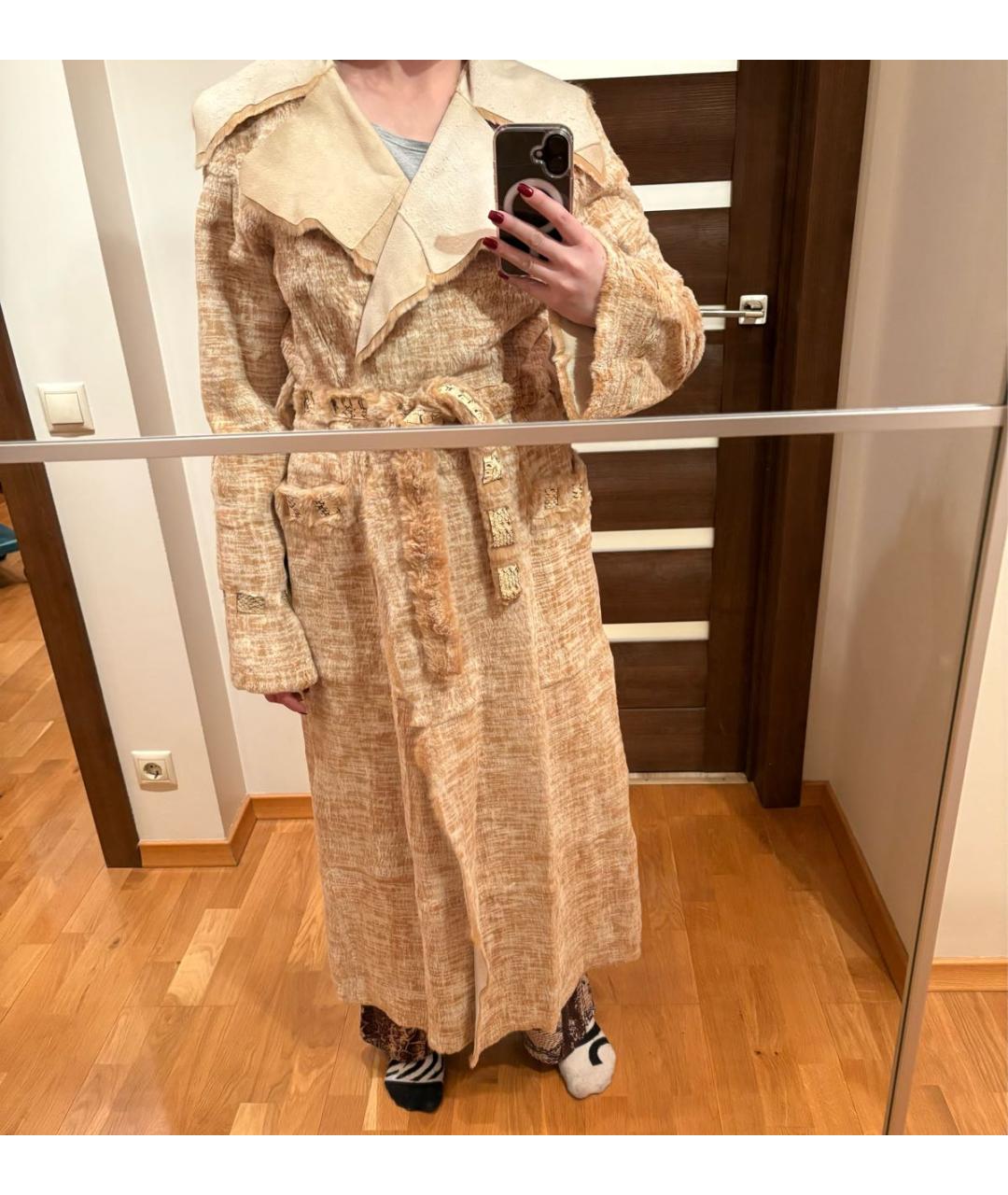 VALENTINO Желтая меховая дубленка, фото 6