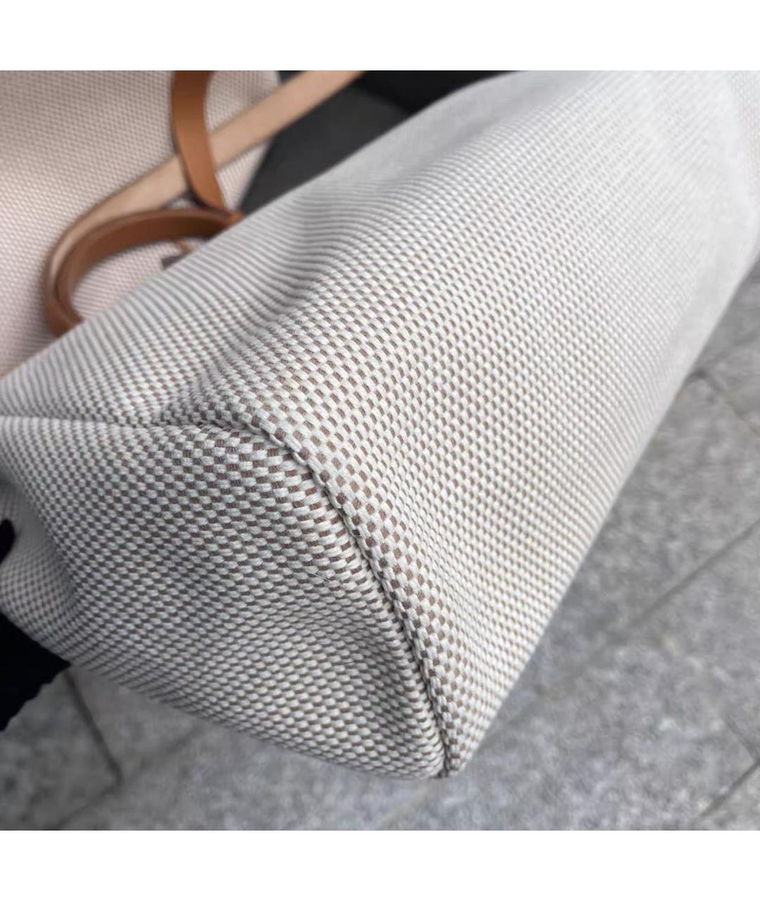 HERMES Бежевая тканевая сумка через плечо, фото 5