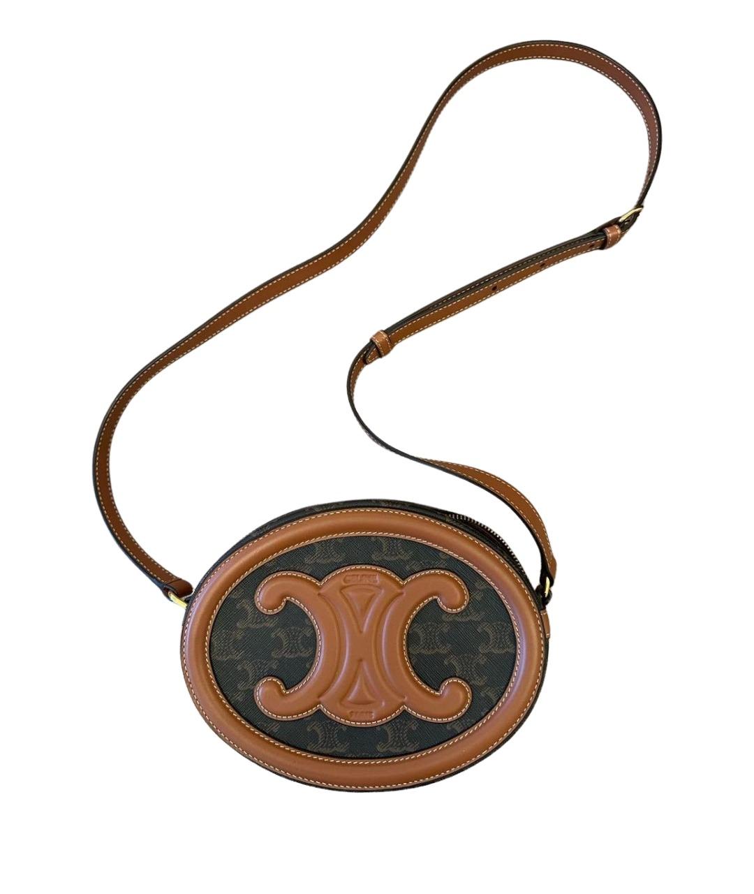 CELINE Коричневая кожаная сумка через плечо, фото 1