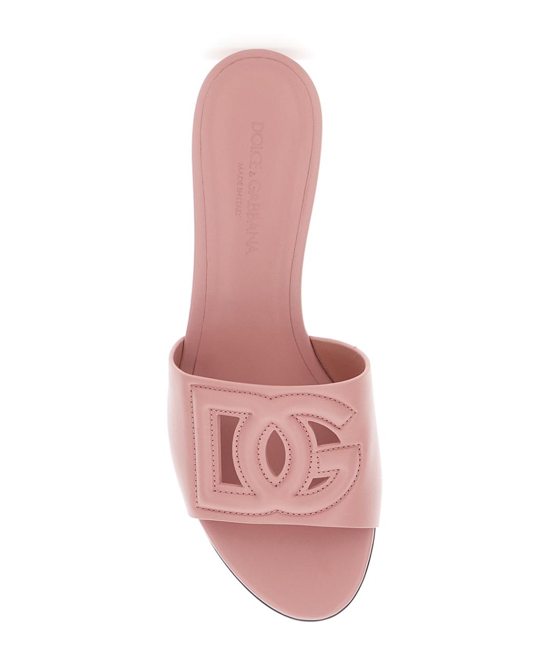 DOLCE&GABBANA Розовые кожаные мюли, фото 4