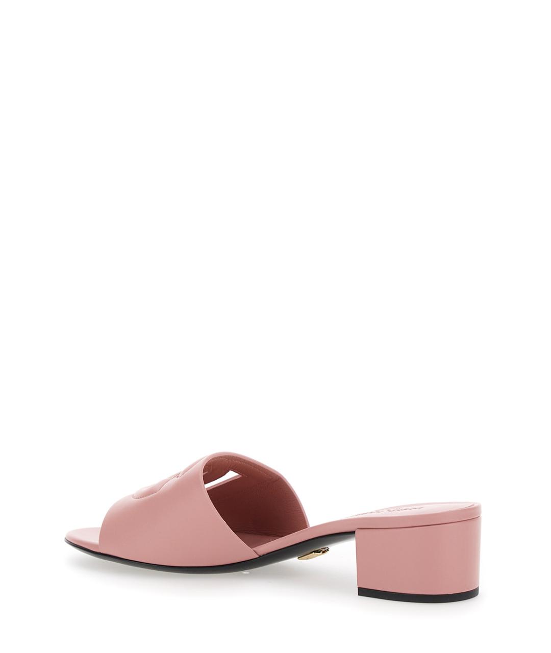 DOLCE&GABBANA Розовые кожаные мюли, фото 3