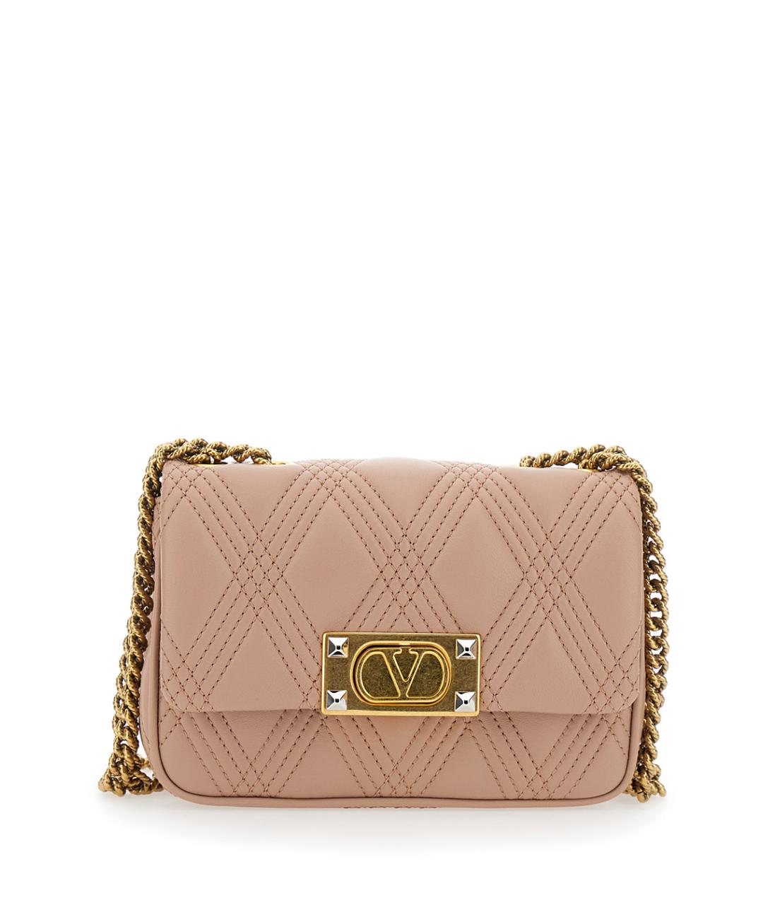 VALENTINO Розовая кожаная сумка через плечо, фото 1