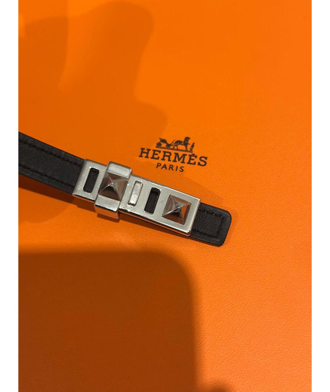 HERMES Черный кожаный ремень, фото 2