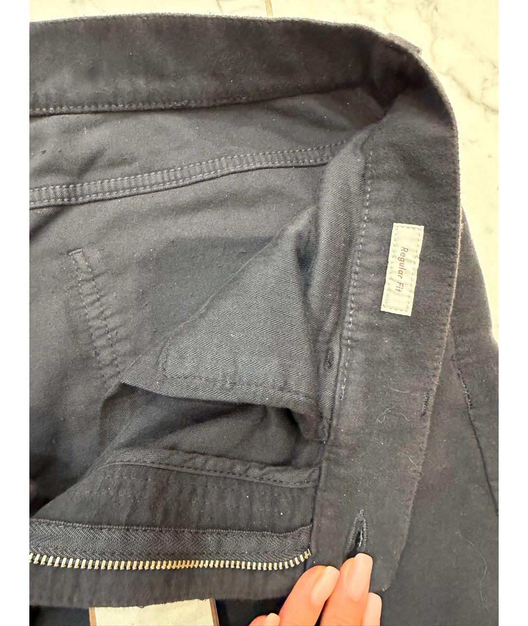 CANALI Антрацитовые хлопковые повседневные брюки, фото 5