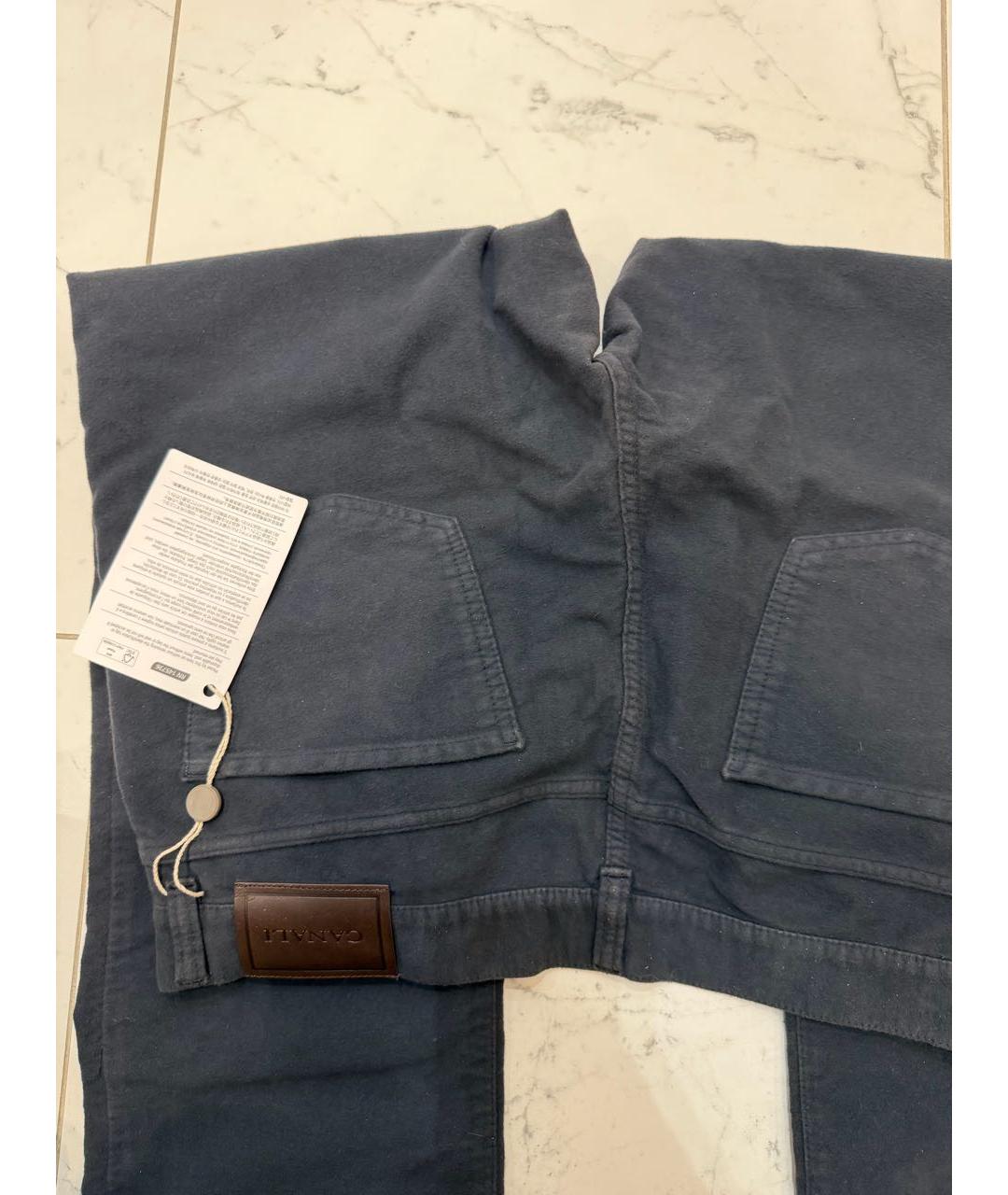 CANALI Антрацитовые хлопковые повседневные брюки, фото 4