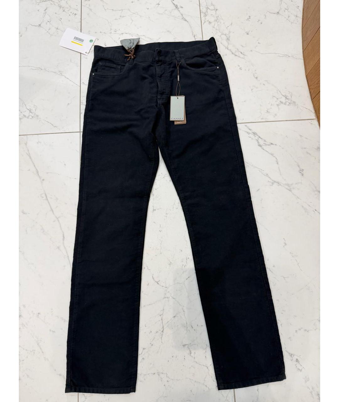 CANALI Антрацитовые хлопковые повседневные брюки, фото 8