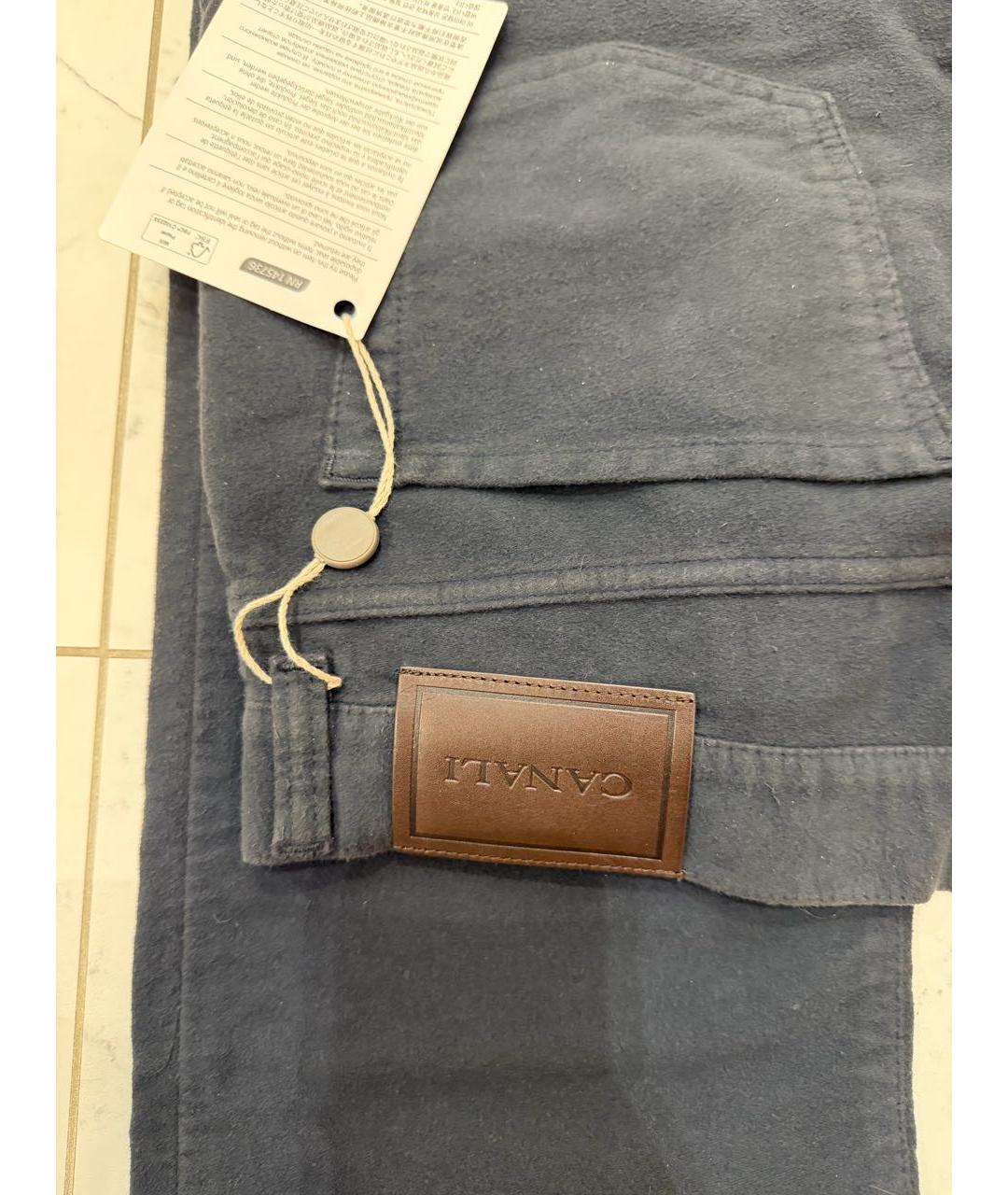 CANALI Антрацитовые хлопковые повседневные брюки, фото 6