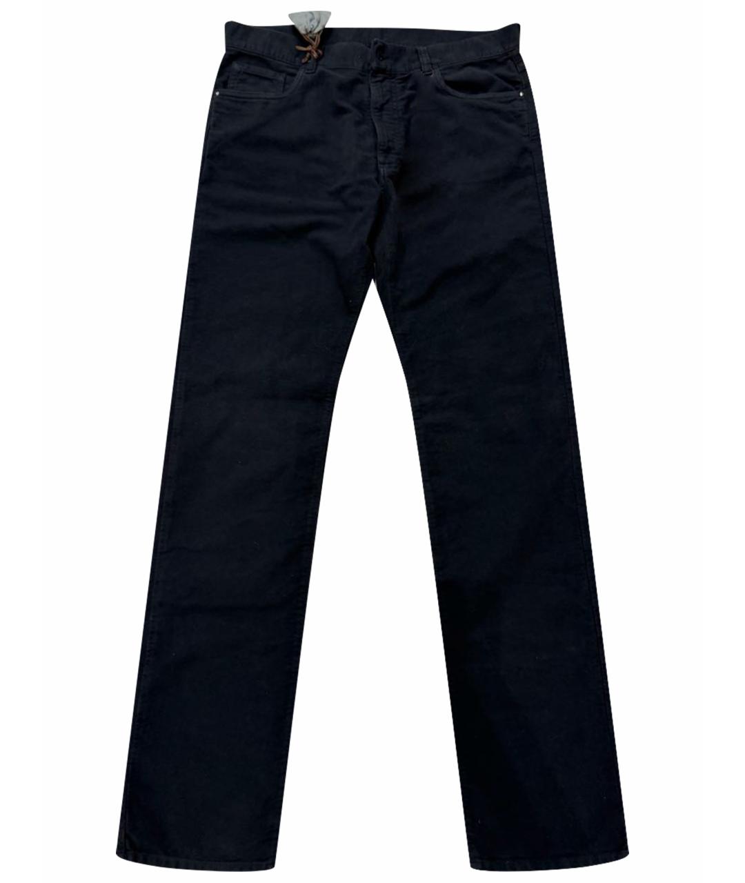 CANALI Антрацитовые хлопковые повседневные брюки, фото 1