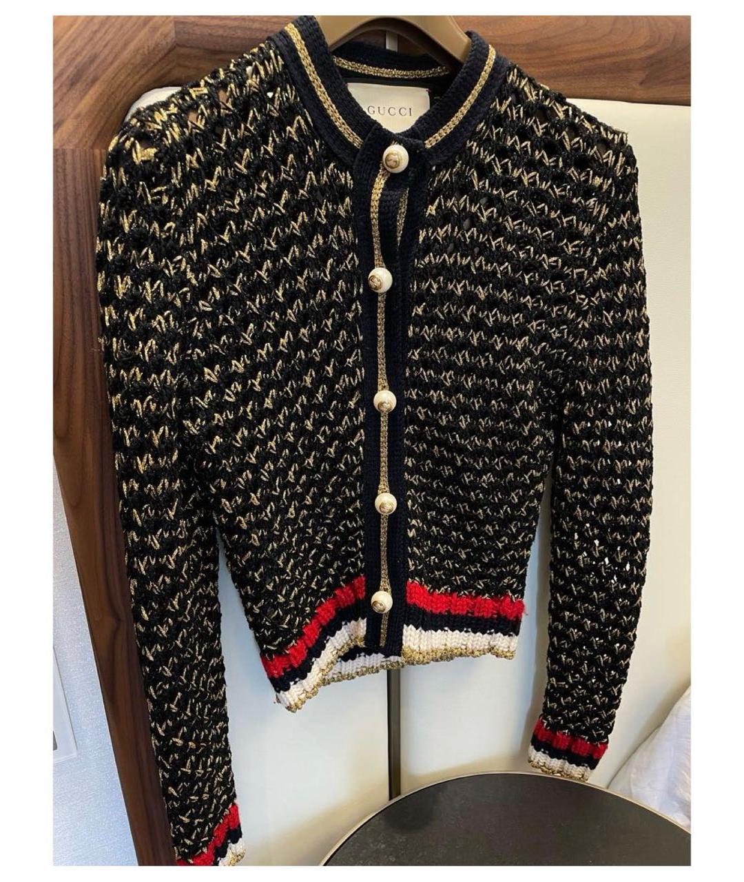 GUCCI Черный твидовый кардиган, фото 7