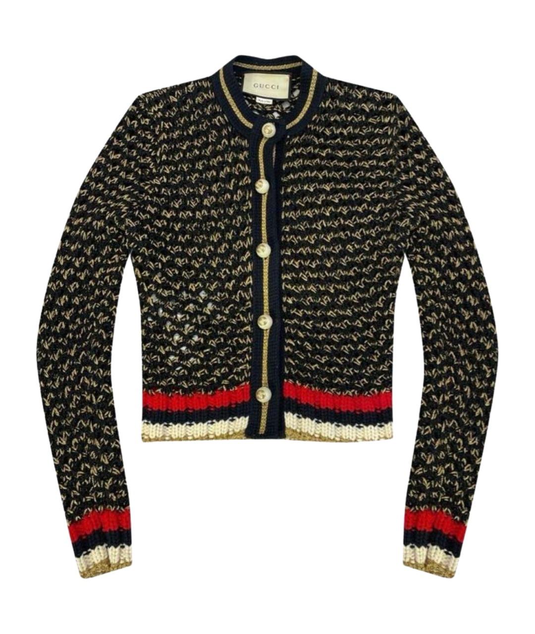 GUCCI Черный твидовый кардиган, фото 1