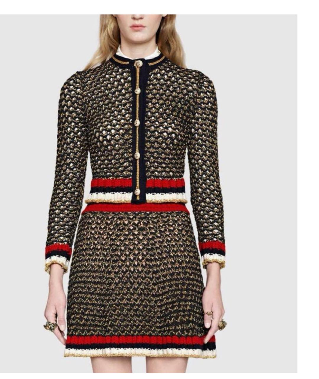 GUCCI Черный твидовый кардиган, фото 2