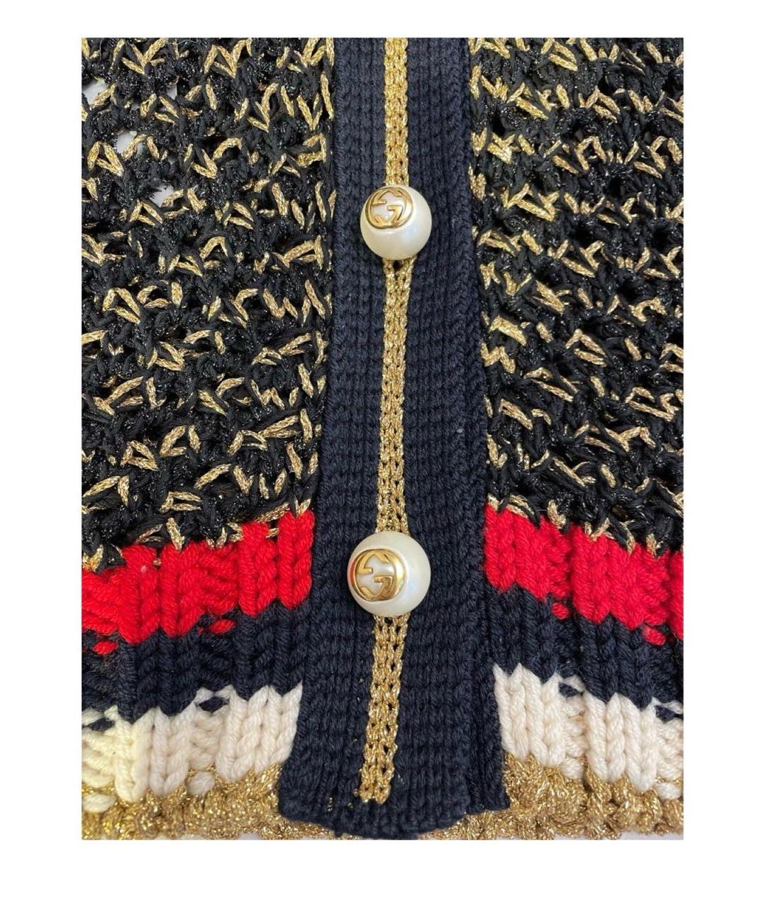 GUCCI Черный твидовый кардиган, фото 6