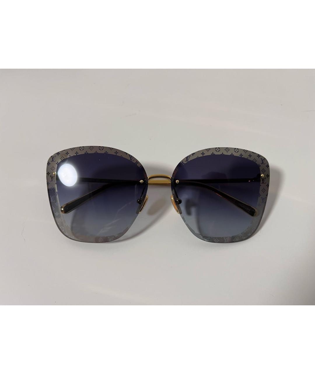 LOUIS VUITTON Золотые металлические солнцезащитные очки, фото 5