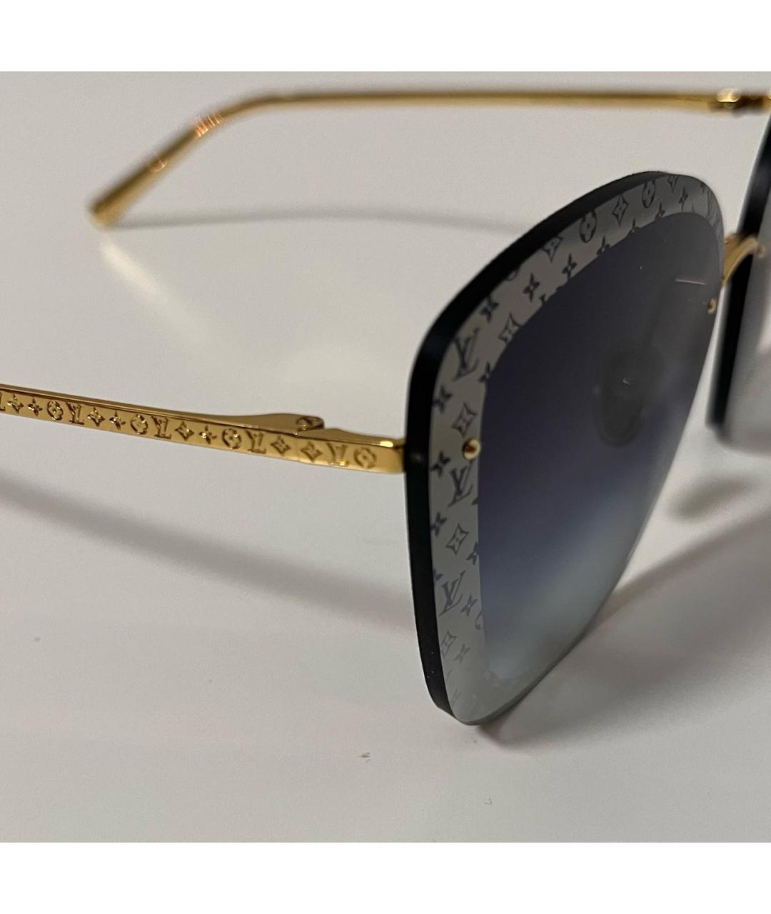 LOUIS VUITTON Золотые металлические солнцезащитные очки, фото 3