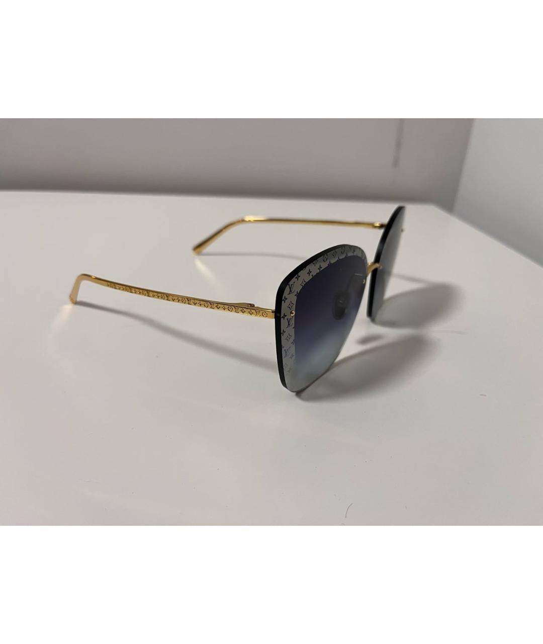 LOUIS VUITTON Золотые металлические солнцезащитные очки, фото 2