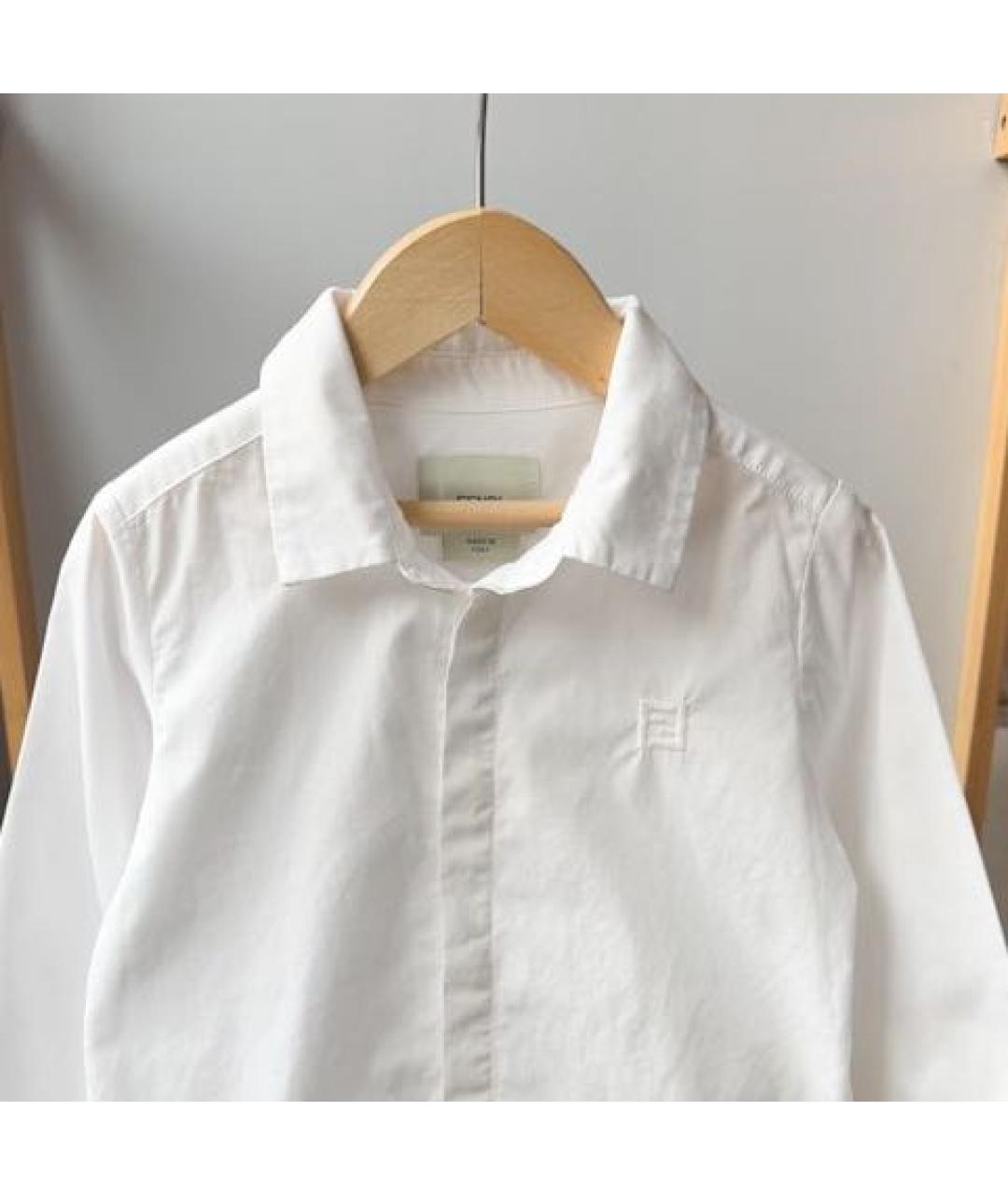 FENDI KIDS Белая хлопковая детская рубашка, фото 3