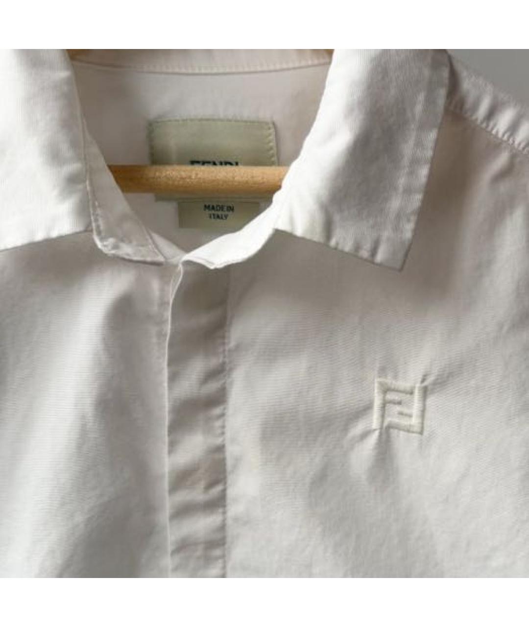 FENDI KIDS Белая хлопковая детская рубашка, фото 4