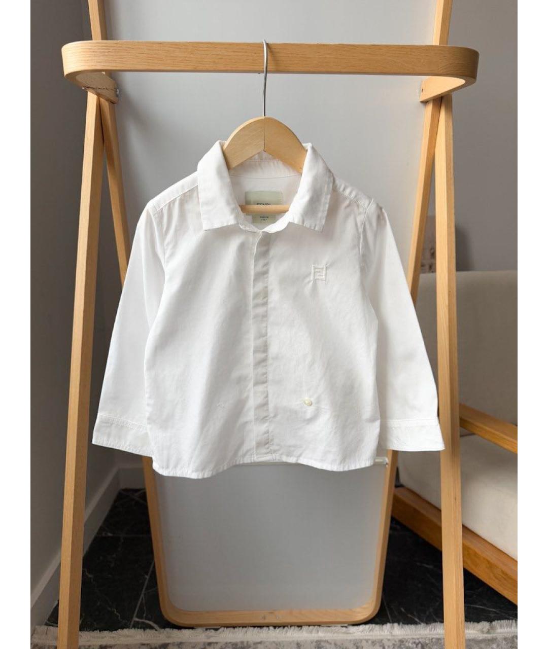 FENDI KIDS Белая хлопковая детская рубашка, фото 5