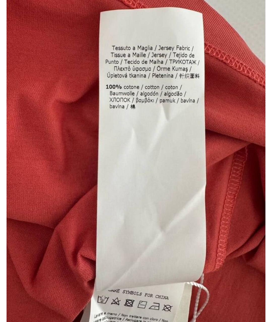 MAX MARA Красная хлопковая футболка, фото 5