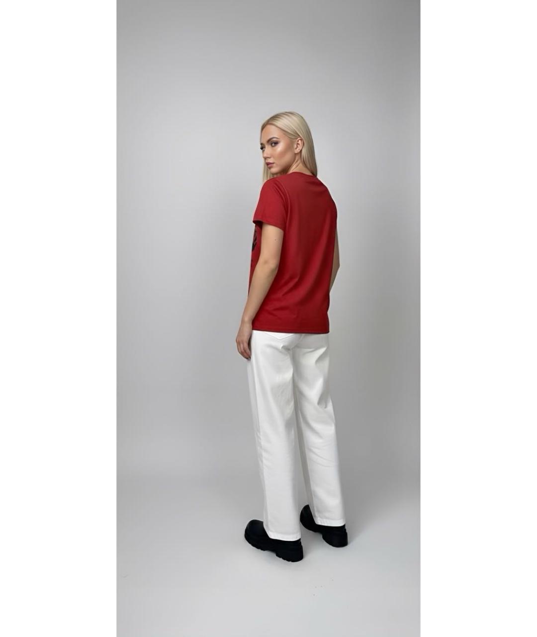 MAX MARA Красная хлопковая футболка, фото 6