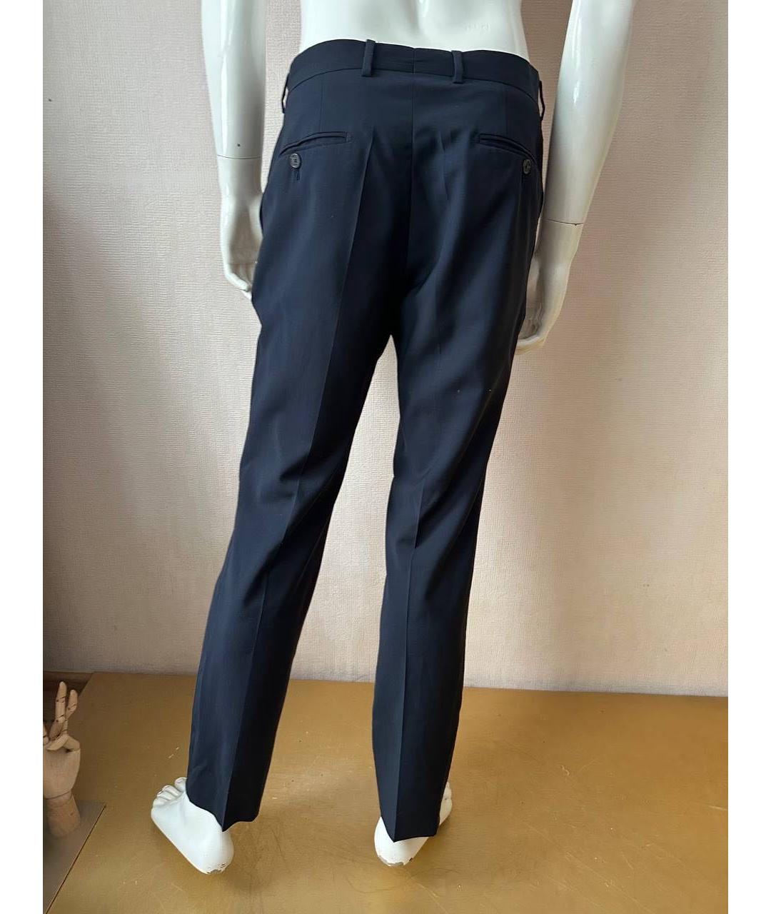FENDI Синие шерстяные классические брюки, фото 8