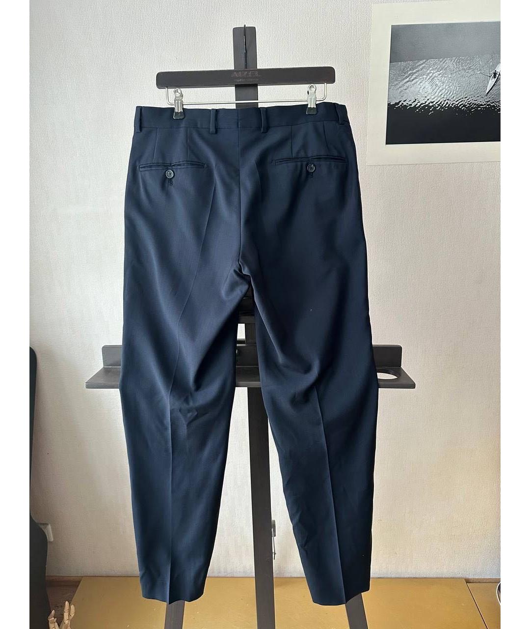 FENDI Синие шерстяные классические брюки, фото 2