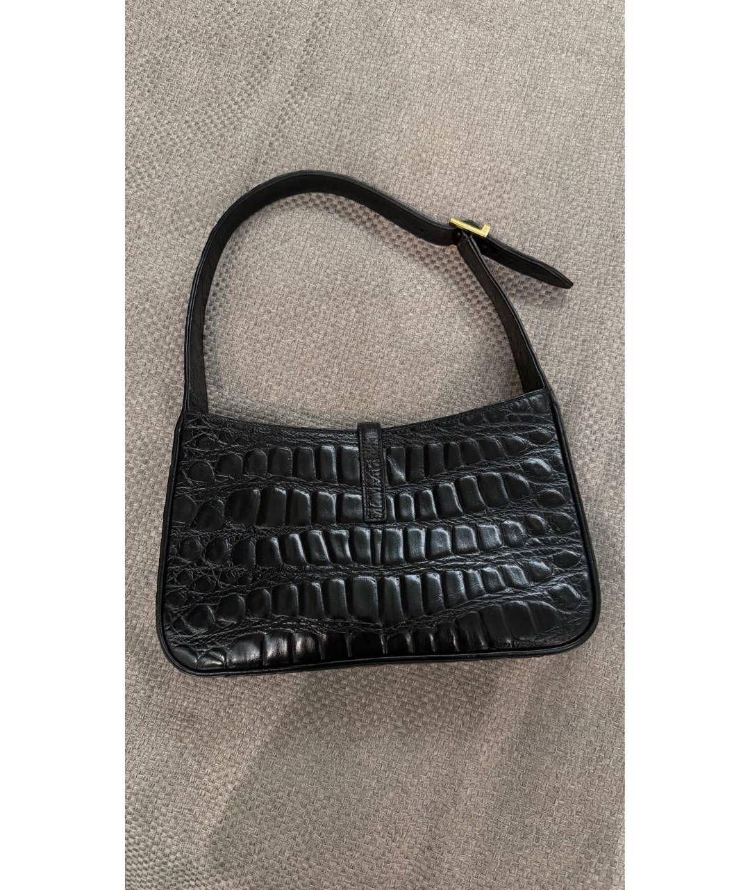 SAINT LAURENT Черная сумка с короткими ручками из лакированной кожи, фото 3