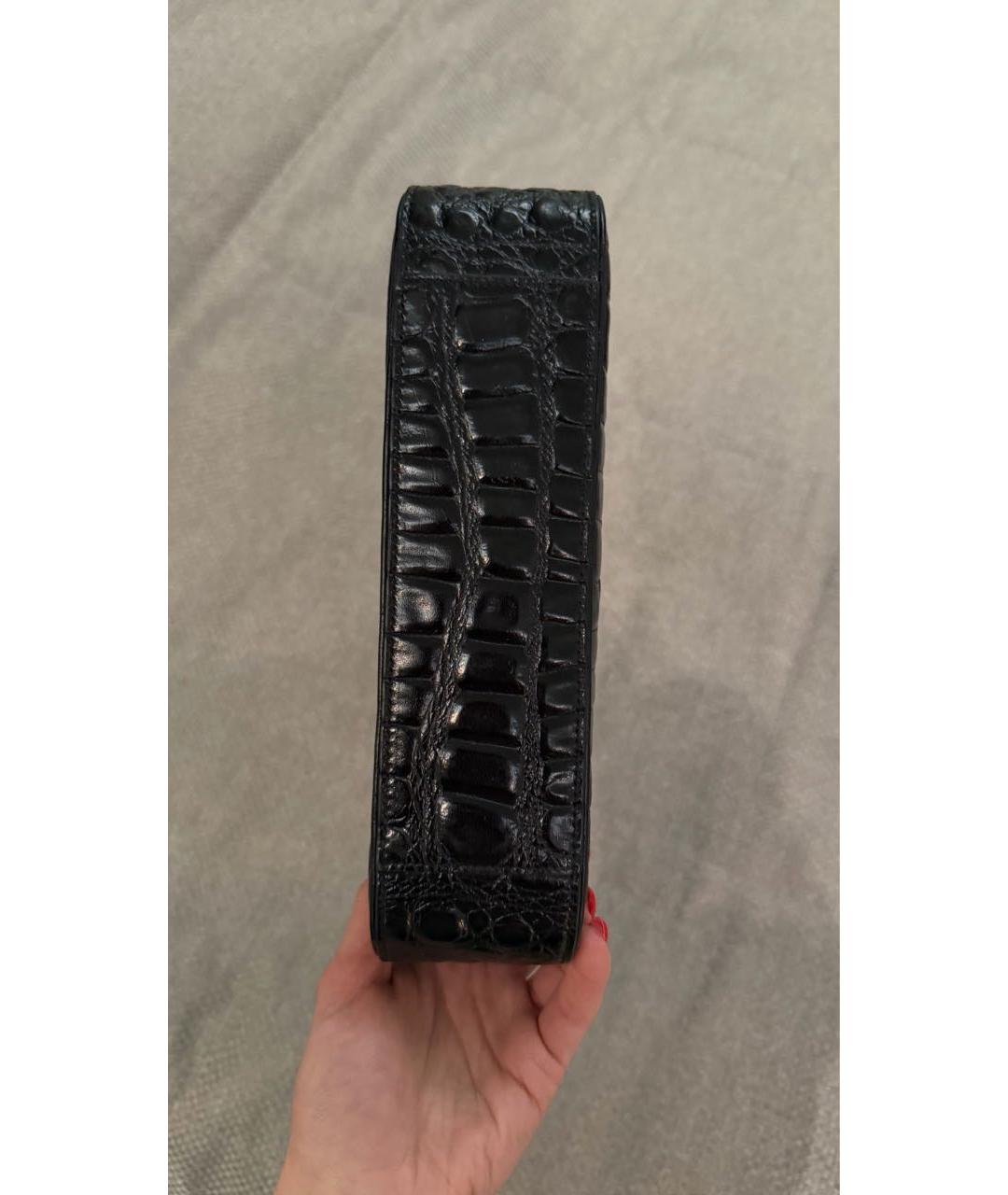 SAINT LAURENT Черная сумка с короткими ручками из лакированной кожи, фото 6