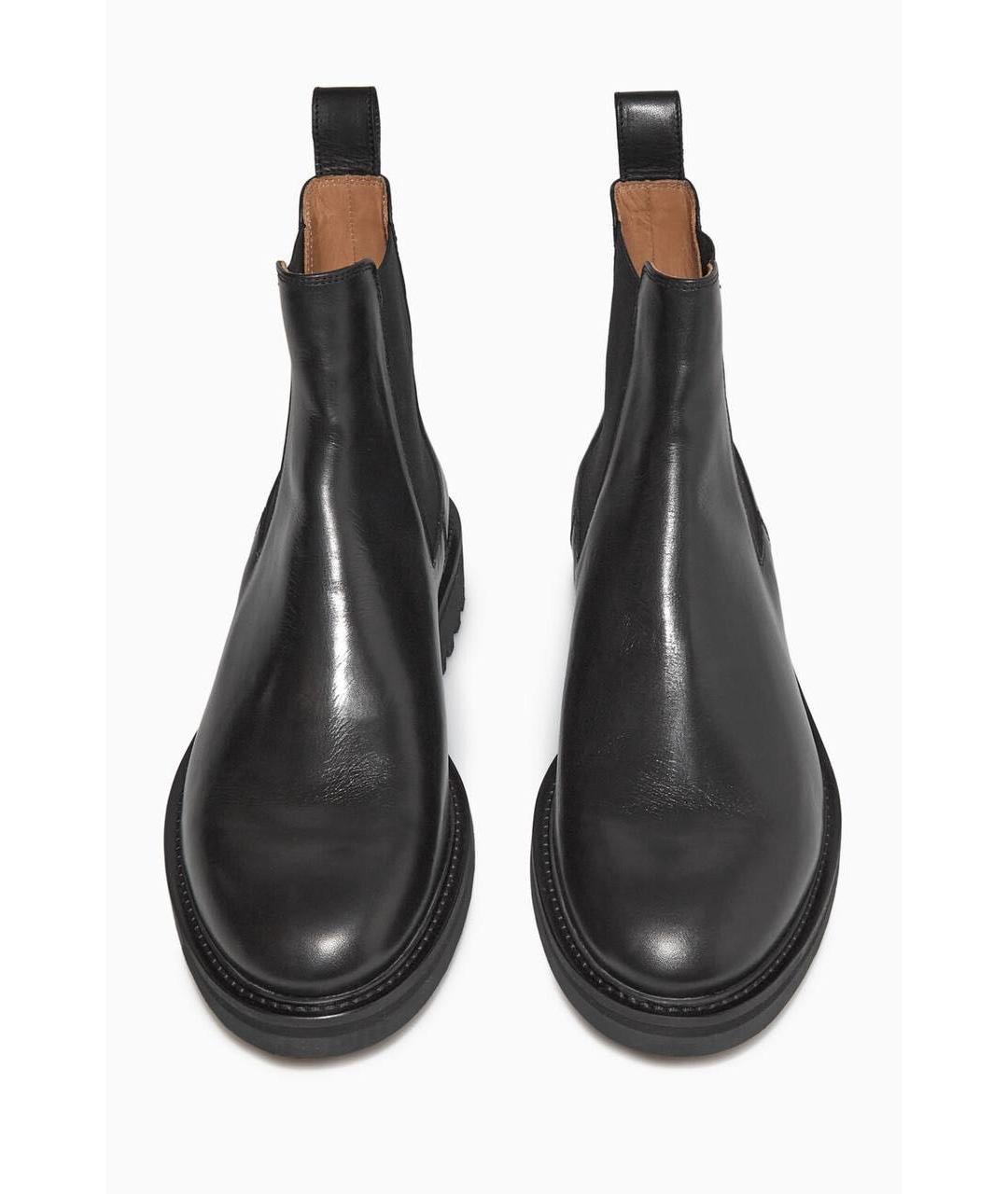 COS Черные кожаные высокие ботинки, фото 2