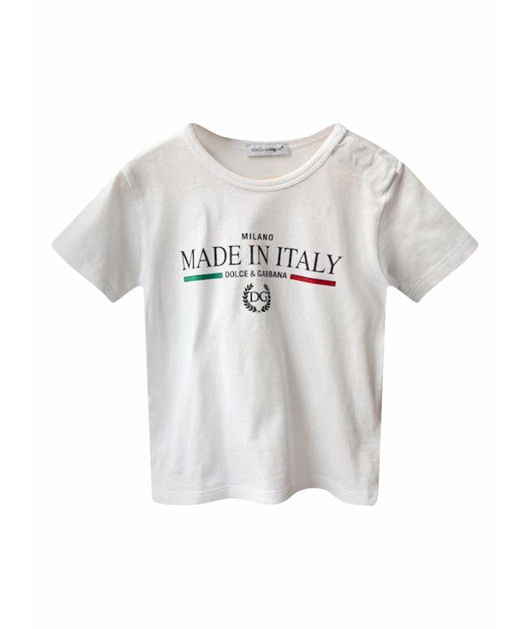 DOLCE & GABBANA KIDS Белая хлопковая детская футболка, фото 1