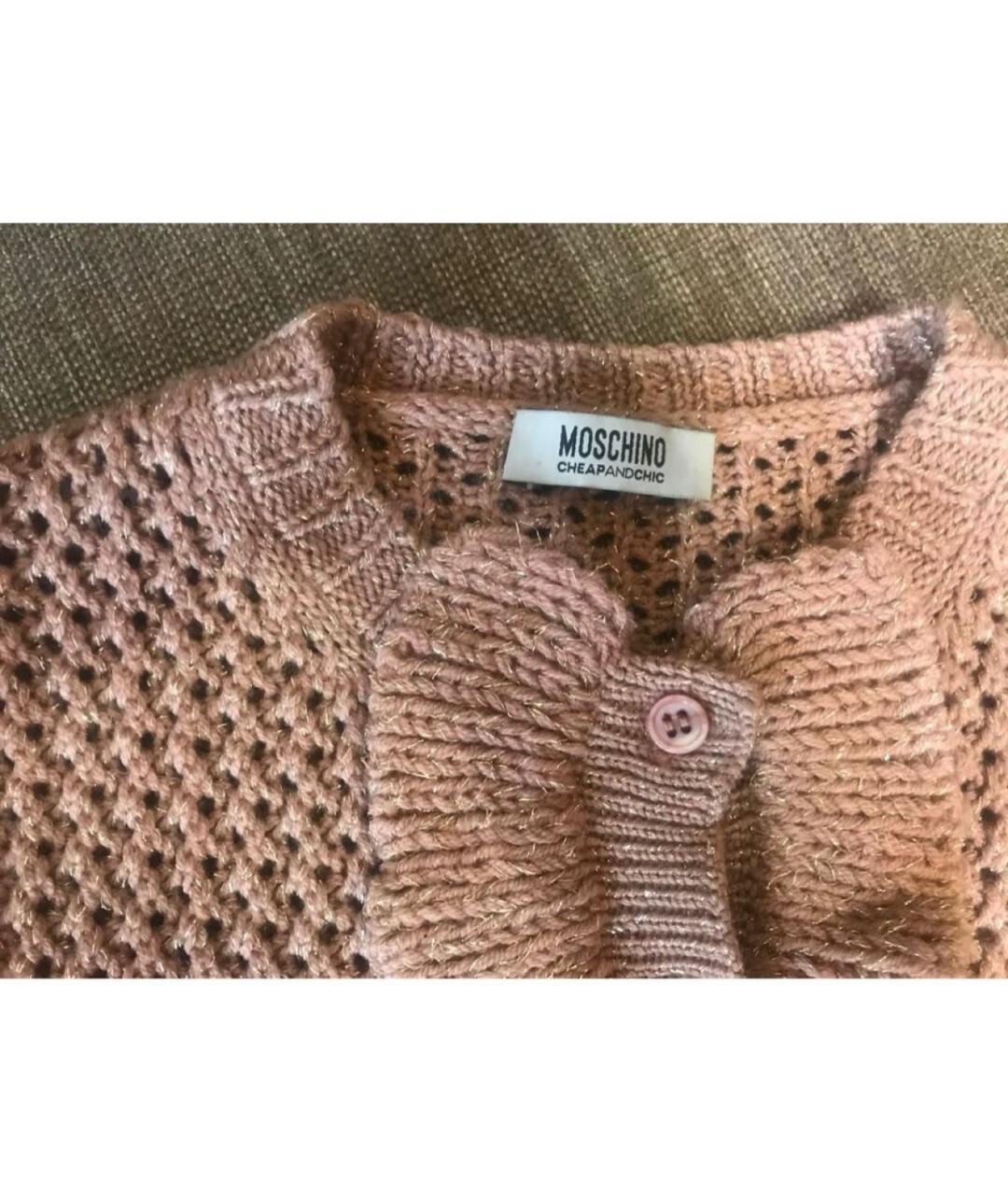 MOSCHINO Бежевый шерстяной джемпер / свитер, фото 4