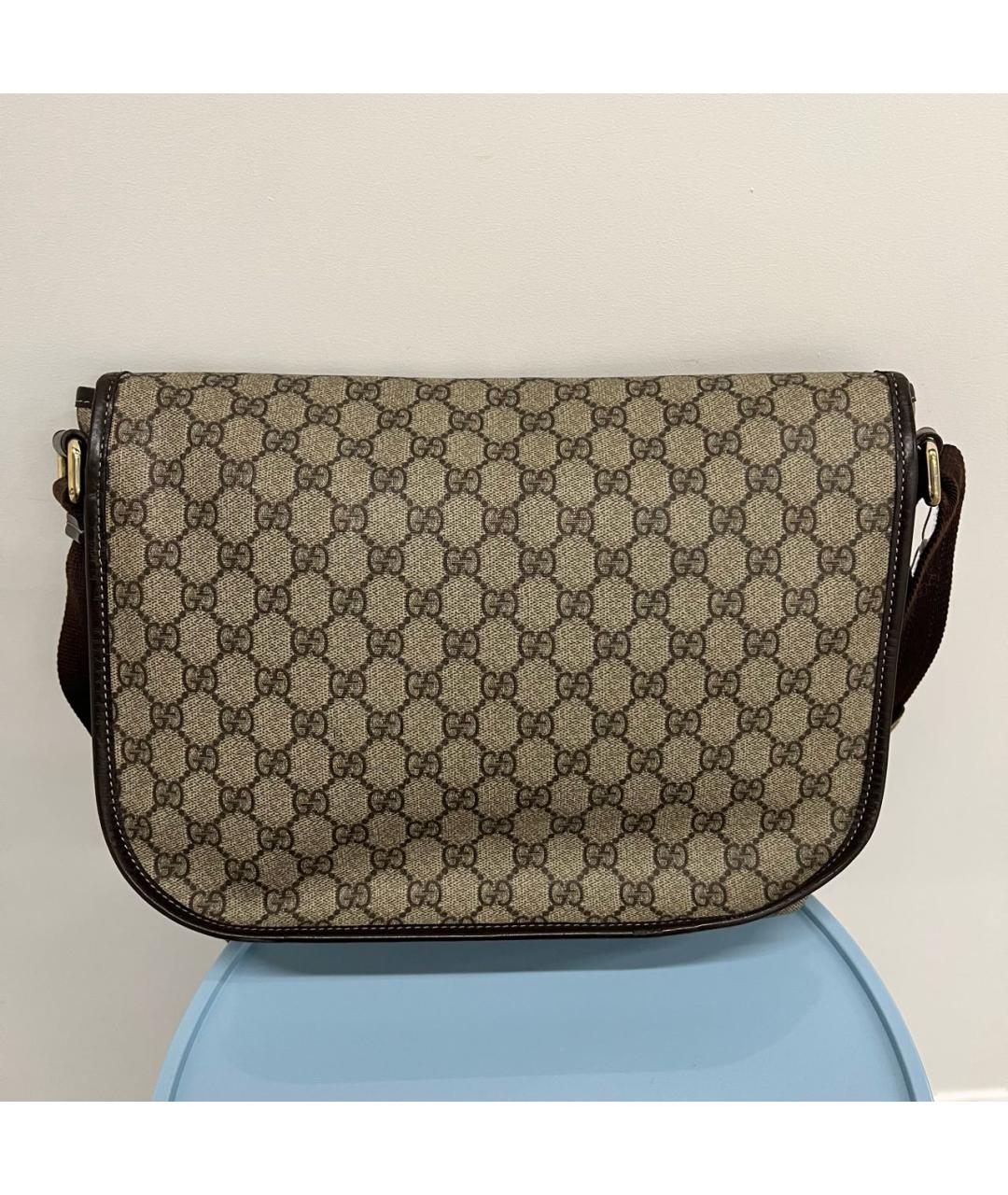 GUCCI Коричневая тканевая сумка на плечо, фото 8