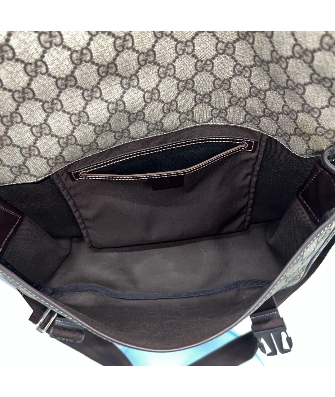 GUCCI Коричневая тканевая сумка на плечо, фото 4