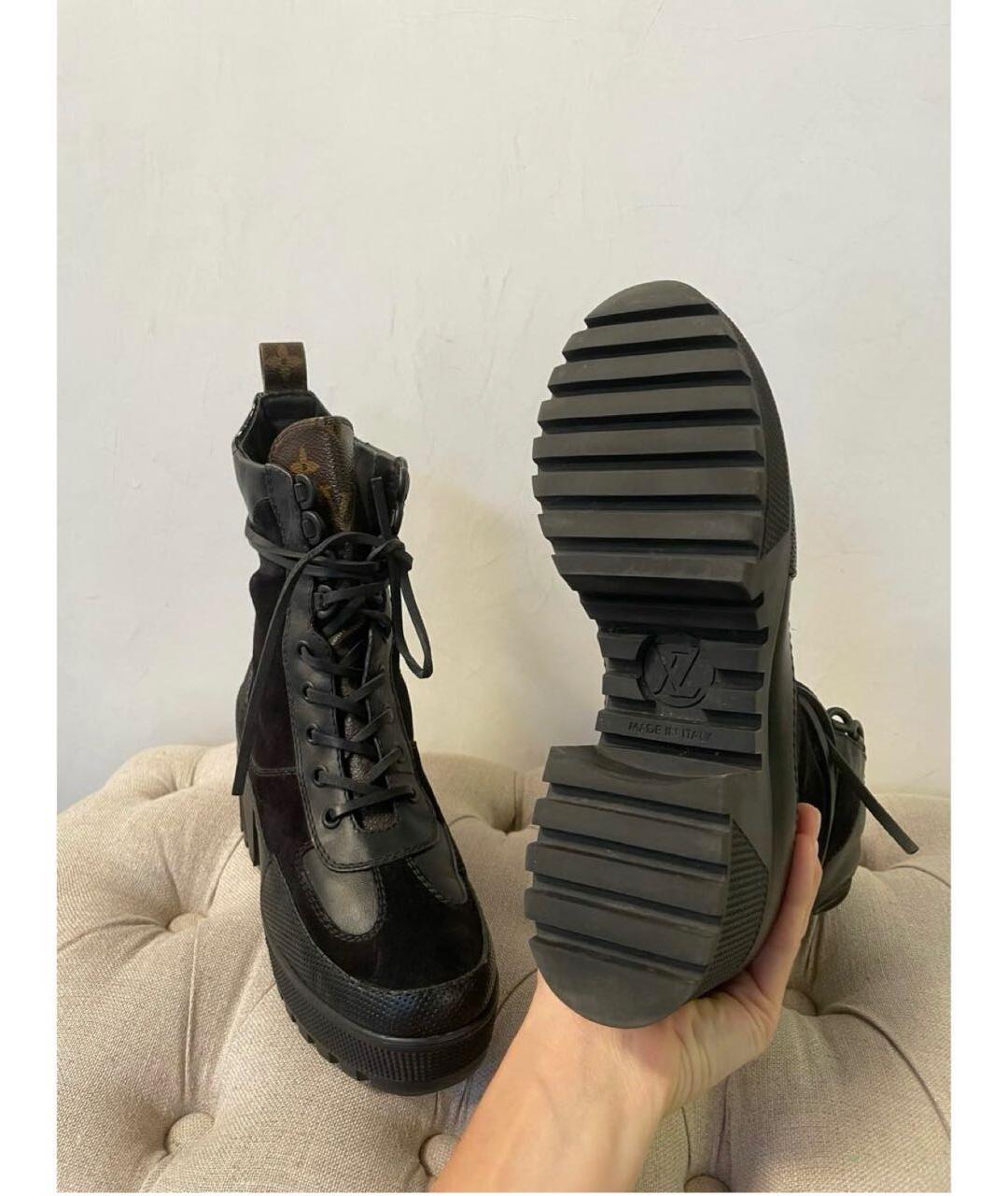 LOUIS VUITTON Черные кожаные ботинки, фото 2