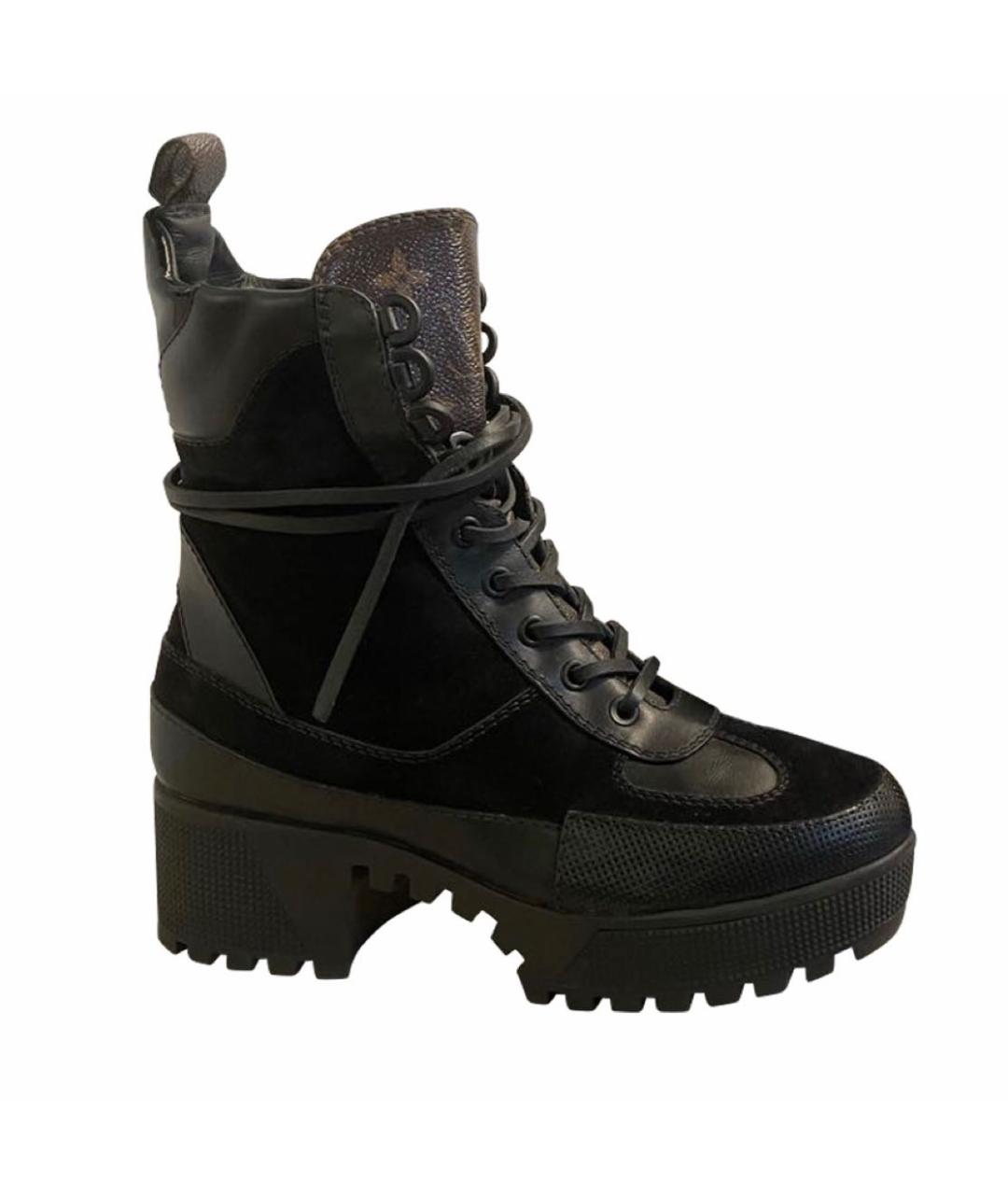 LOUIS VUITTON Черные кожаные ботинки, фото 1