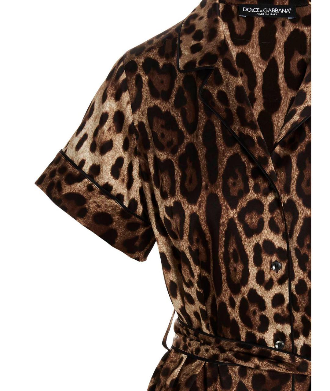 DOLCE&GABBANA Коричневая шелковая блузы, фото 3