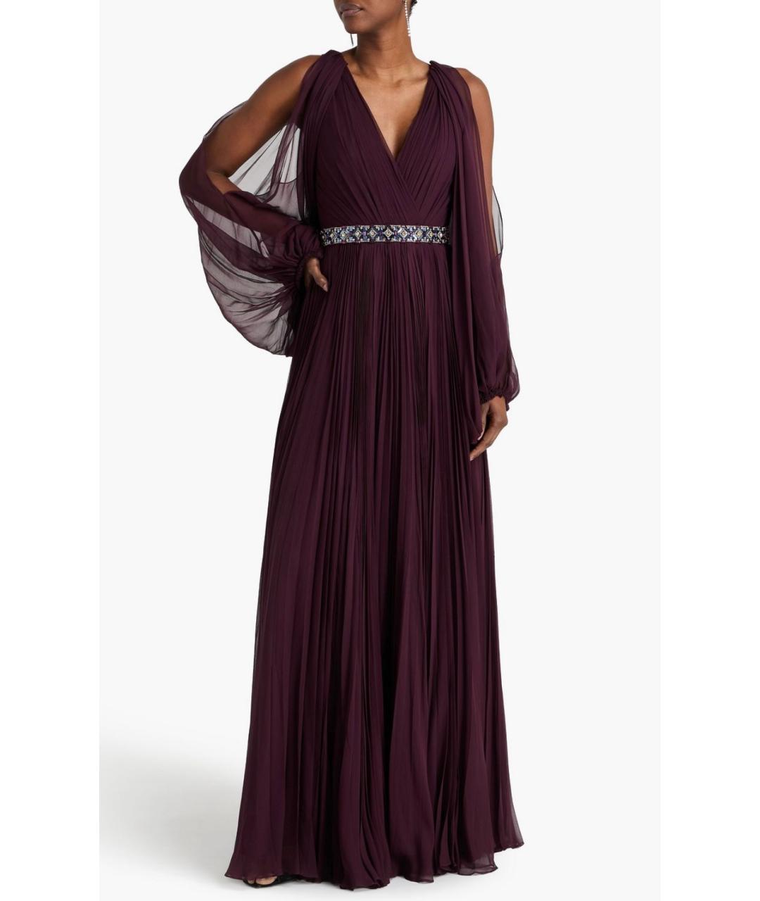 JENNY PACKHAM Бордовое шелковое коктейльное платье, фото 2