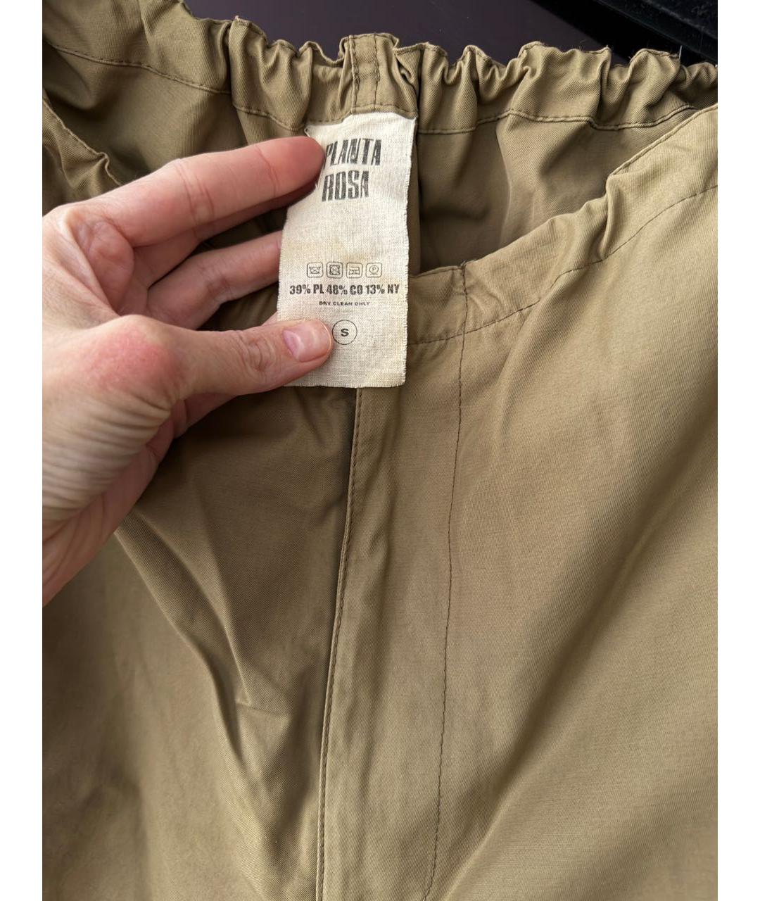 PLANTA ROSA Бежевые хлопковые брюки широкие, фото 3
