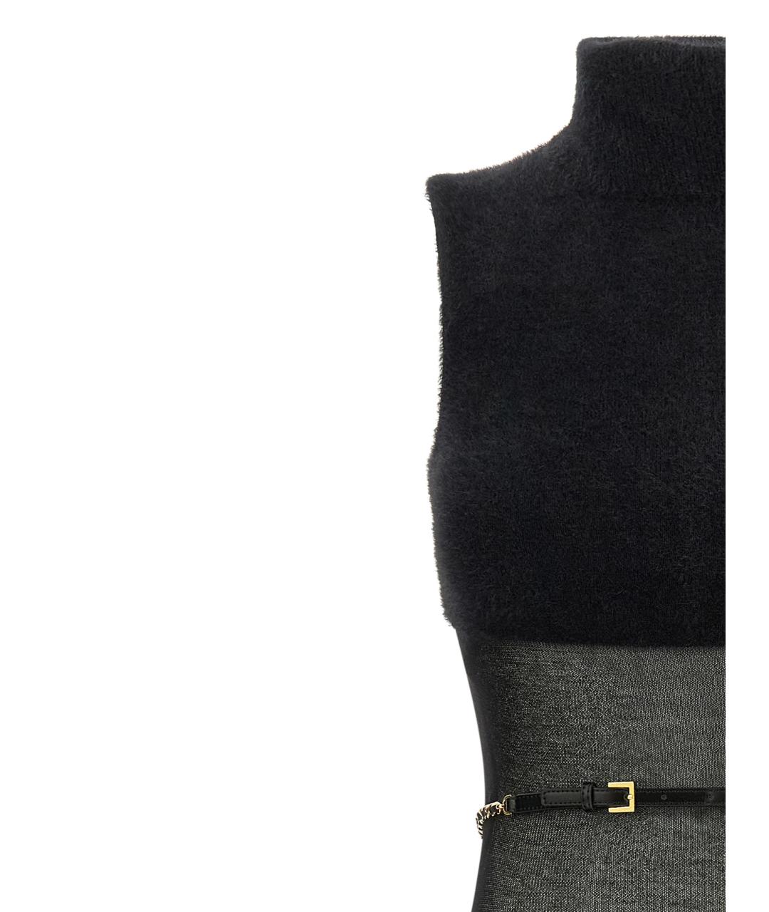 ELISABETTA FRANCHI Черное полиамидовое вечернее платье, фото 3