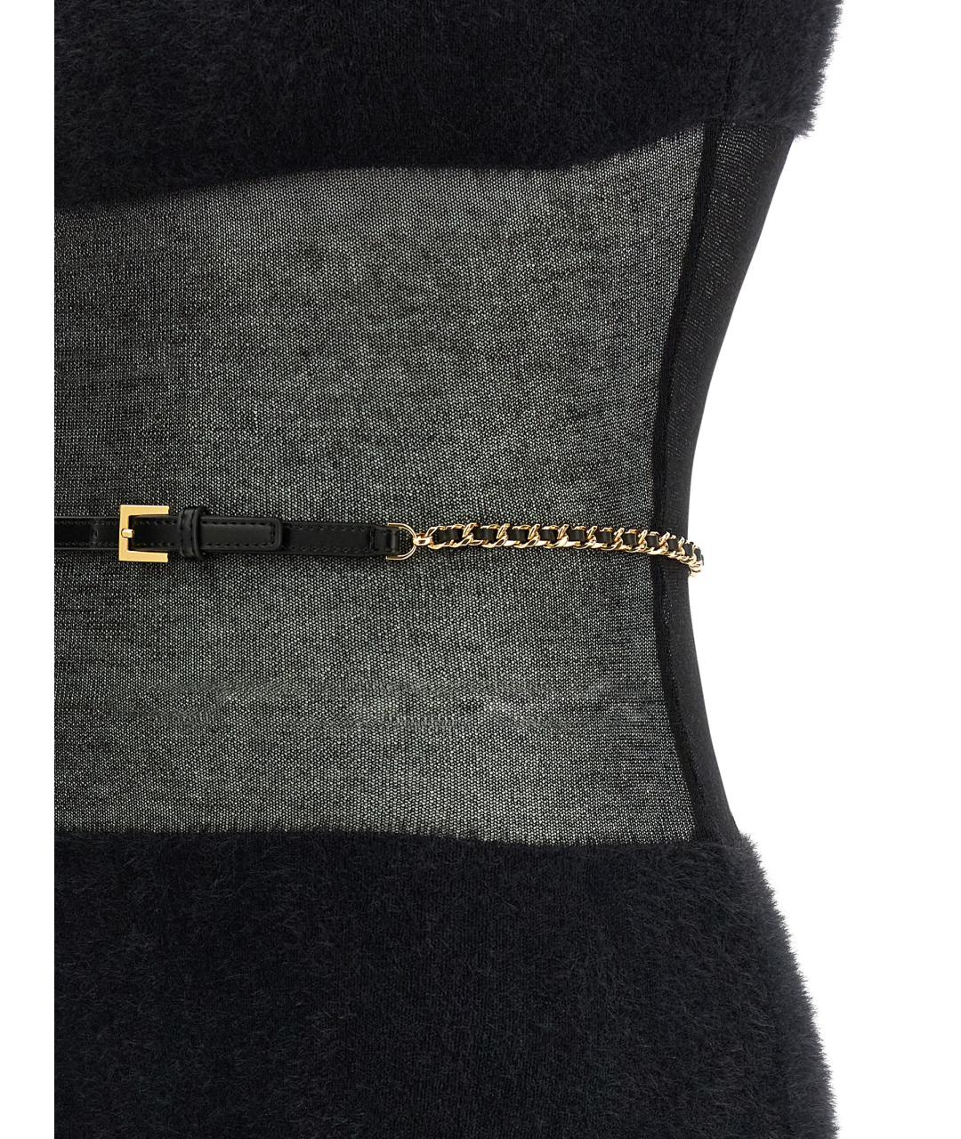 ELISABETTA FRANCHI Черное полиамидовое вечернее платье, фото 4