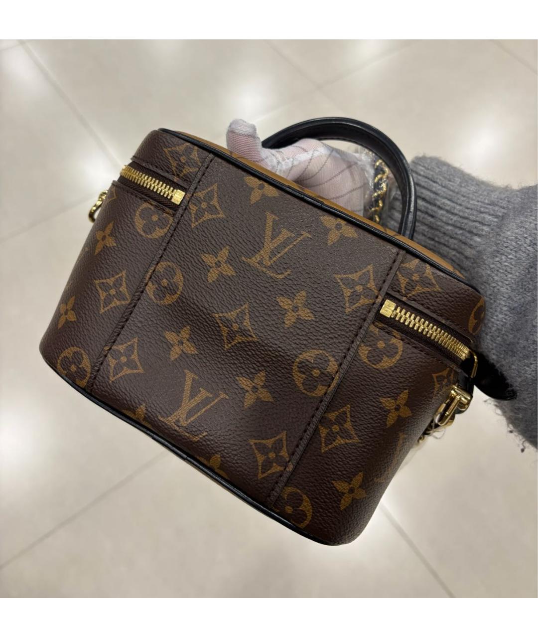 LOUIS VUITTON Коричневая сумка с короткими ручками, фото 4