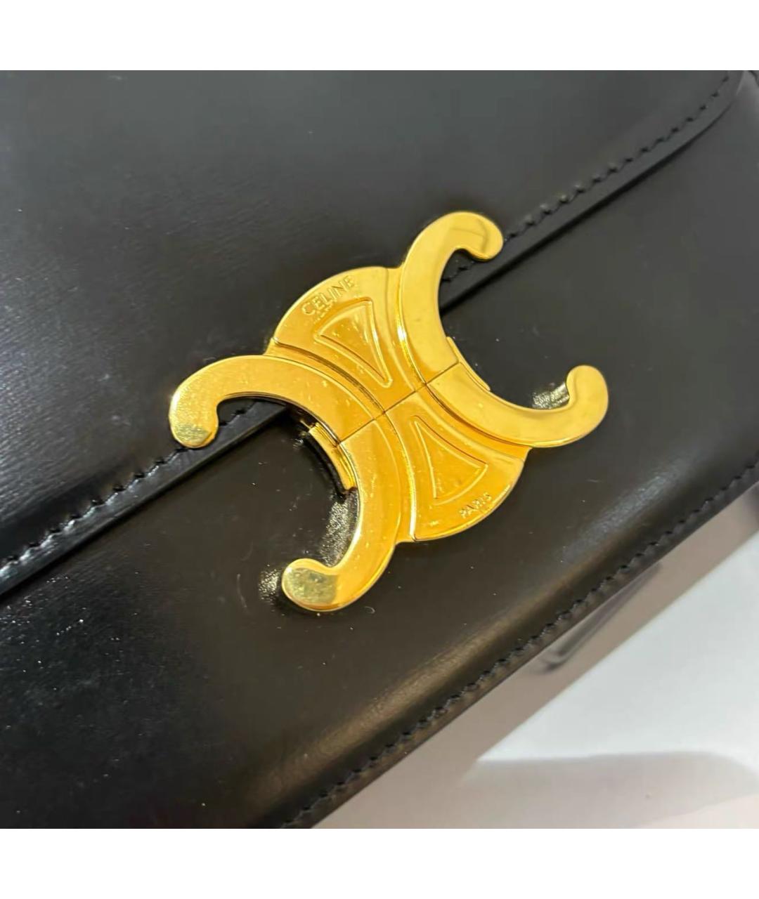 CELINE Черная кожаная сумка через плечо, фото 6