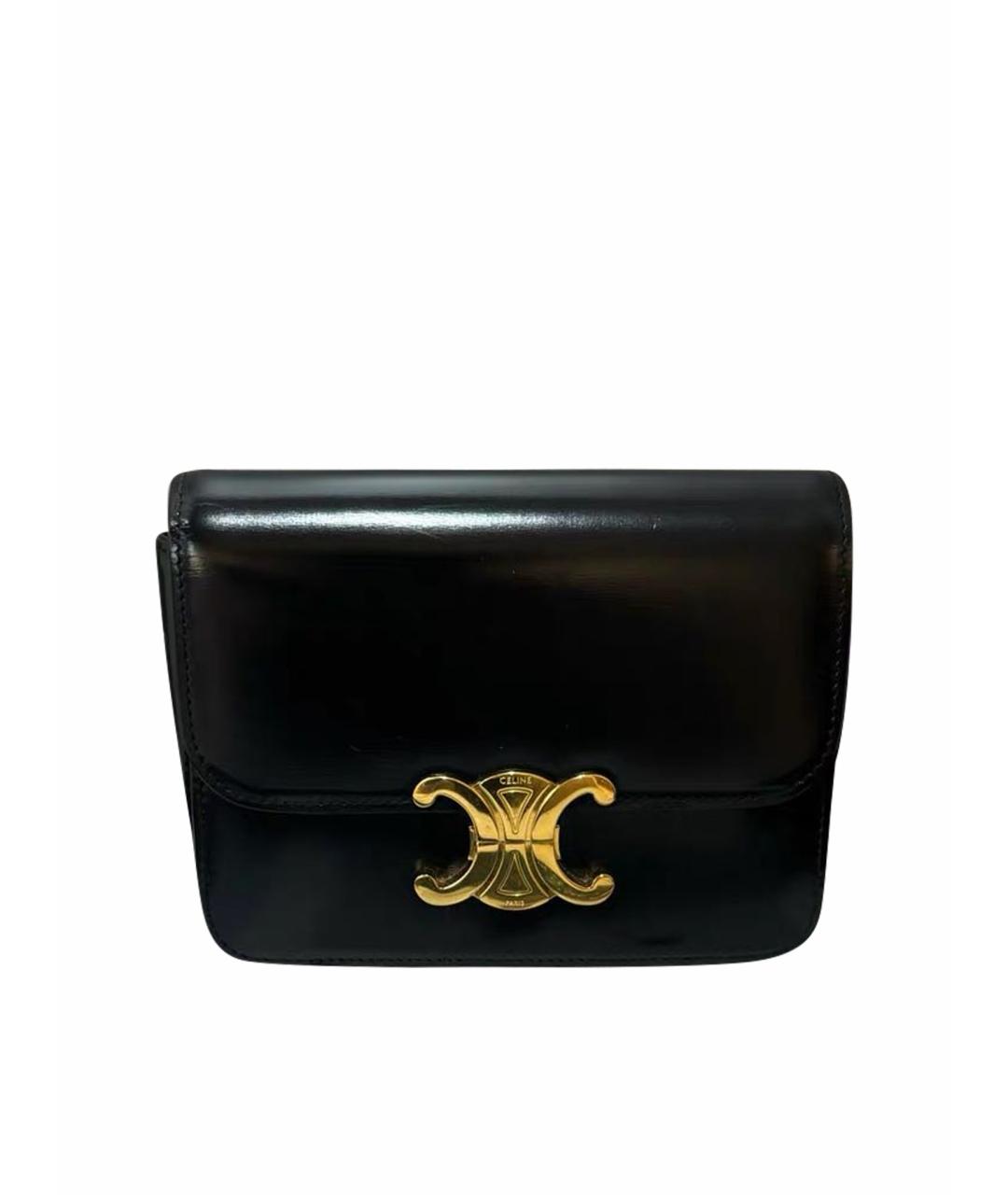 CELINE Черная кожаная сумка через плечо, фото 1